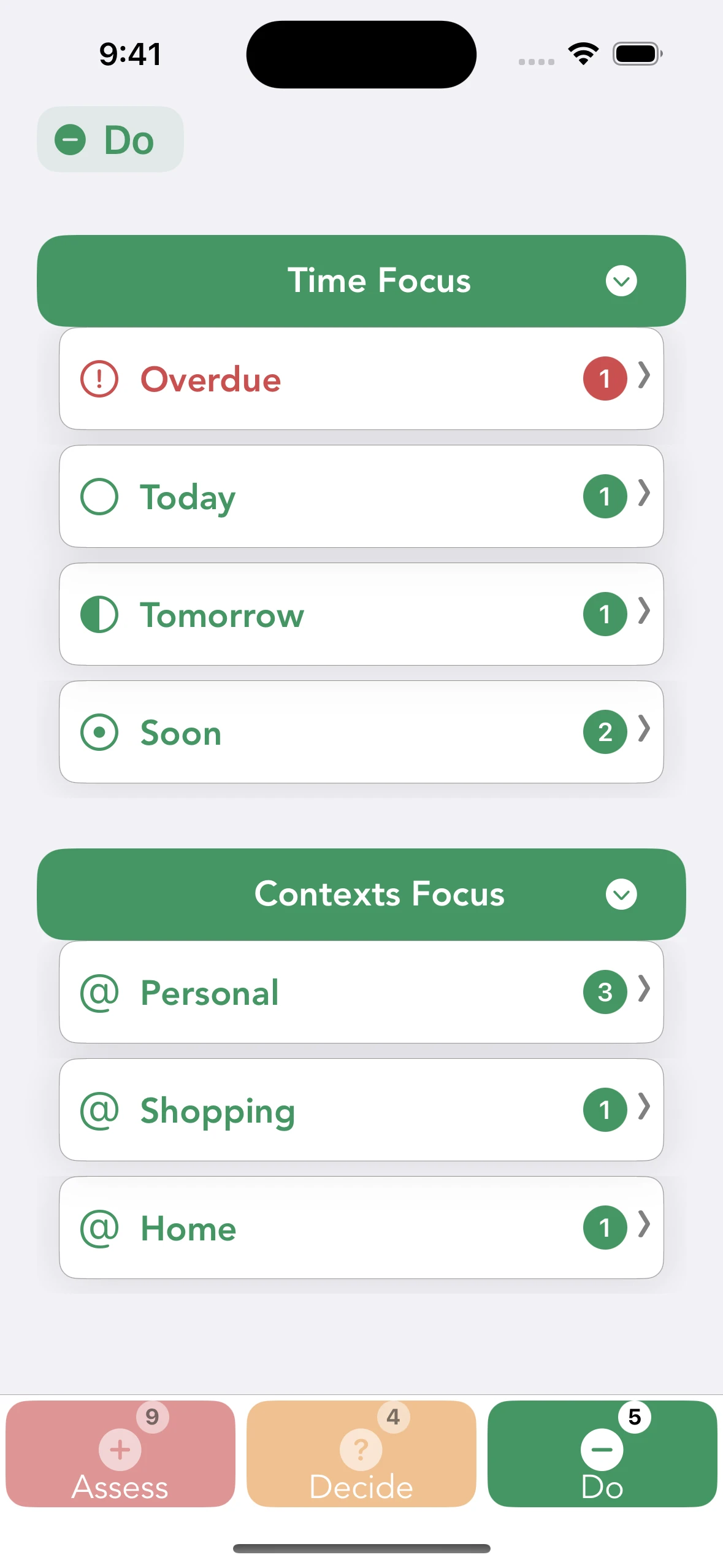 addTaskManager Do view - focus on tasks without pressure