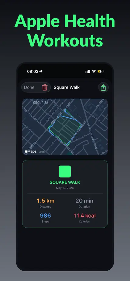 Shape Walk — completed route in collection