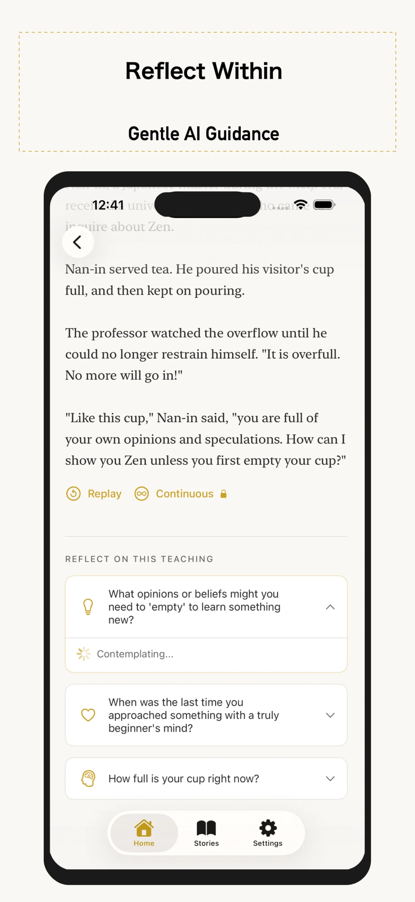 Zen Tales AI reflection conversation